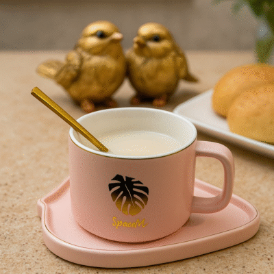 Sparkle Coffee Mug with Tray & Spoon